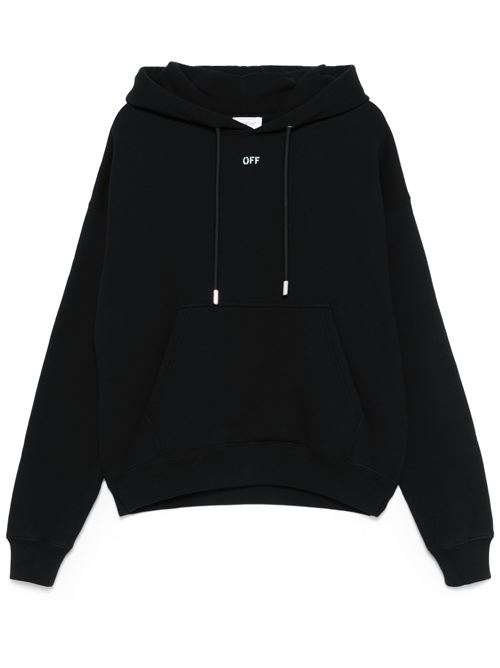 Black drawstring hood logo sweatshirt OFF WHITE | OMBB085S25FLE00L1041